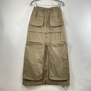 Jaded London Womens Convertible Cargo Midi Skirt Size 4 Gorpcore Pockets Olive